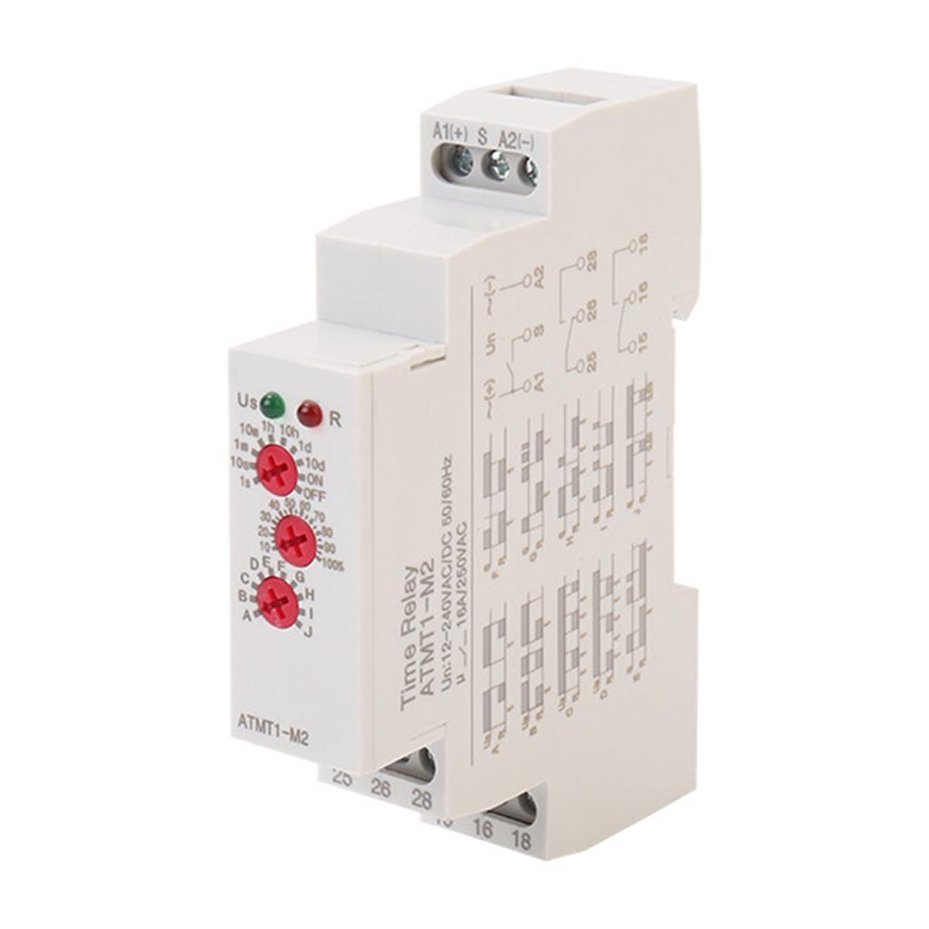 Multifunctional Time Delay Relaying 10 Functions DIN Rail Mount Wide Voltages Designs 12V 240V for Industrial Control