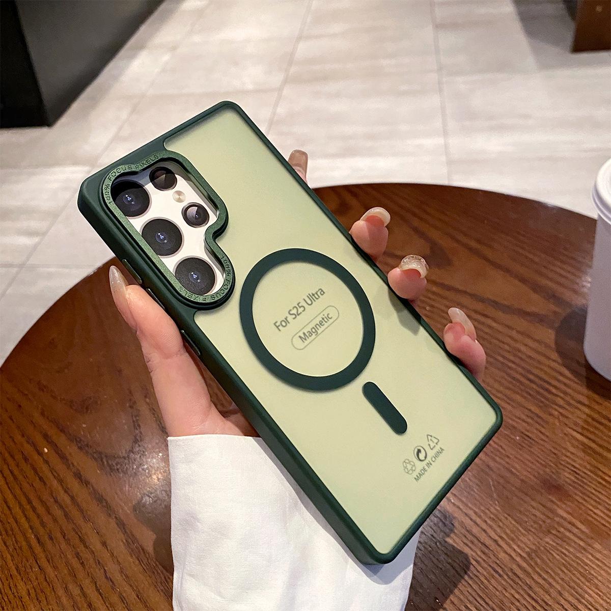 

For Samsung SAMSUNG New Mobile Phone Case S25u Metal Lens Button Matte Skin Feel Magnetic Phone Case Samsung S25EDGE