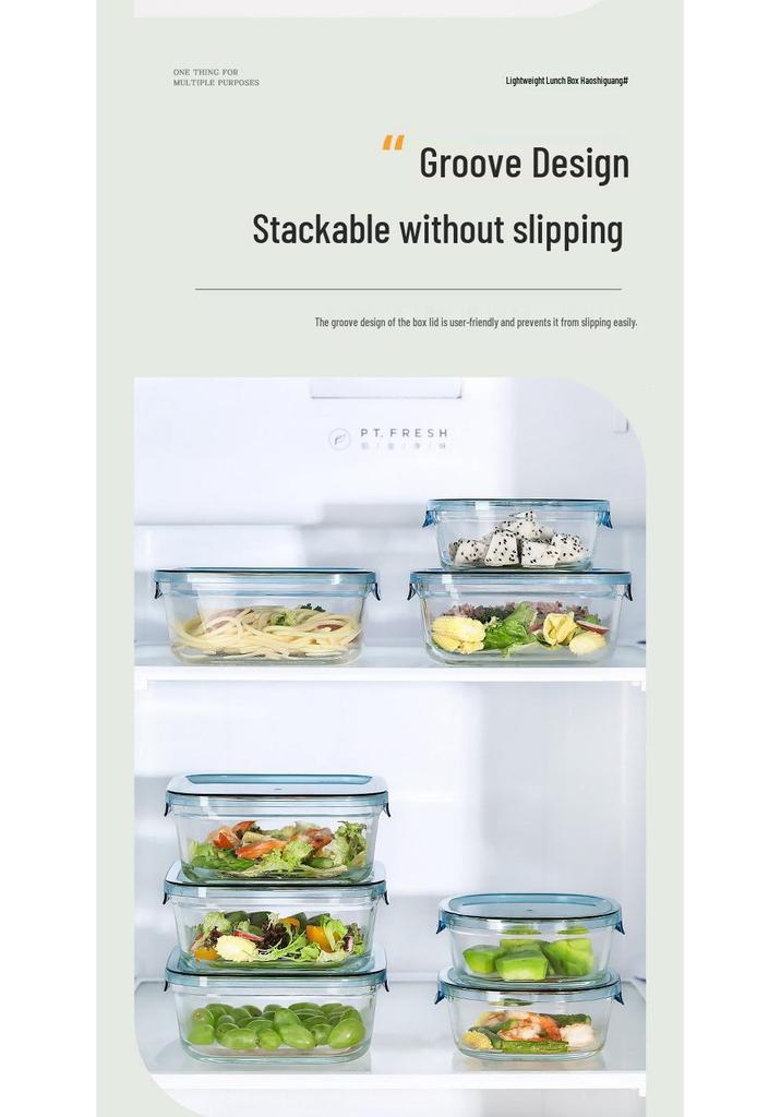 Microwaveable Glass Lunch Bento Box - Salad & Fresh Storage Container