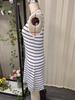 2026 Spring/Summer Women's Striped Sleeveless V-Neck Casual Dress, Europe & America.