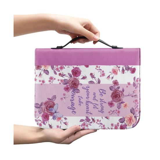 Bible Carrying Bag with Handle Zipper Closure Wear Resistant Waterproof Portable Print