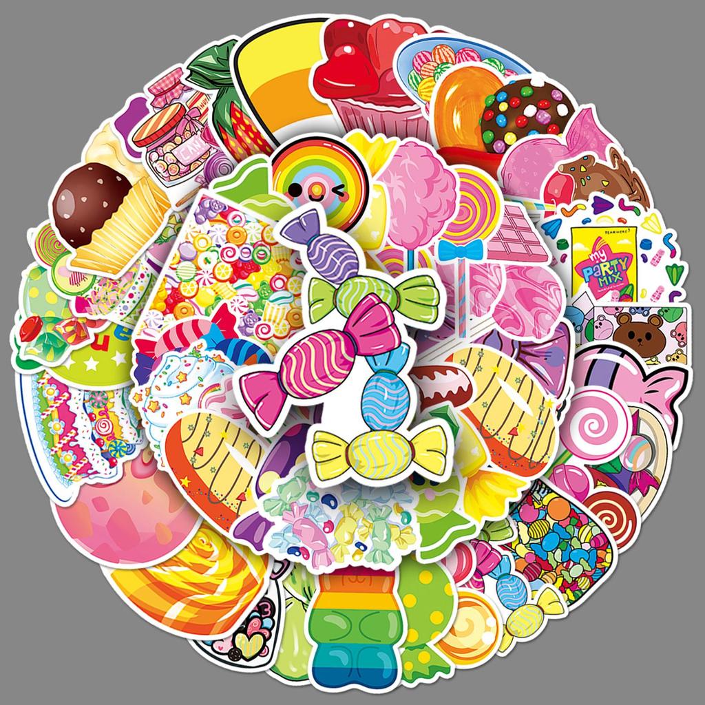 50 Colorful Cartoon Stickers: Waterproof DIY for Phone Cases & Suitcases
