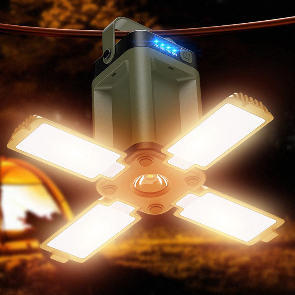 Solar Foldable Camping Light Rechargeable Camping Lantern Flashlight Hanging Tent Light for Emergency Camping Hiking