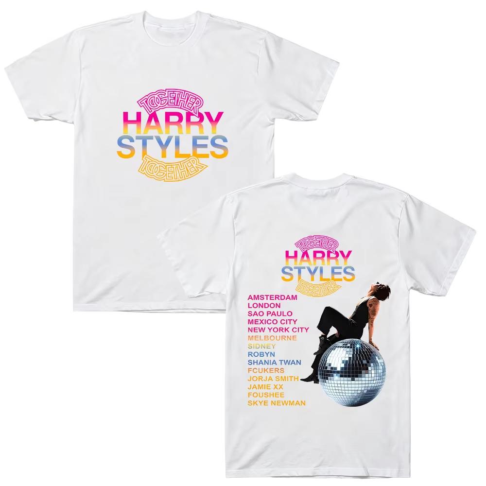 Together Together Tour 2026 Harrystyless T-Shirt Harry Kiss All The Time Disco Hochwertiges Baumwoll-T-Shirt Herren Damen Aufdruck Rundhals Freizeit-T-Shirt
