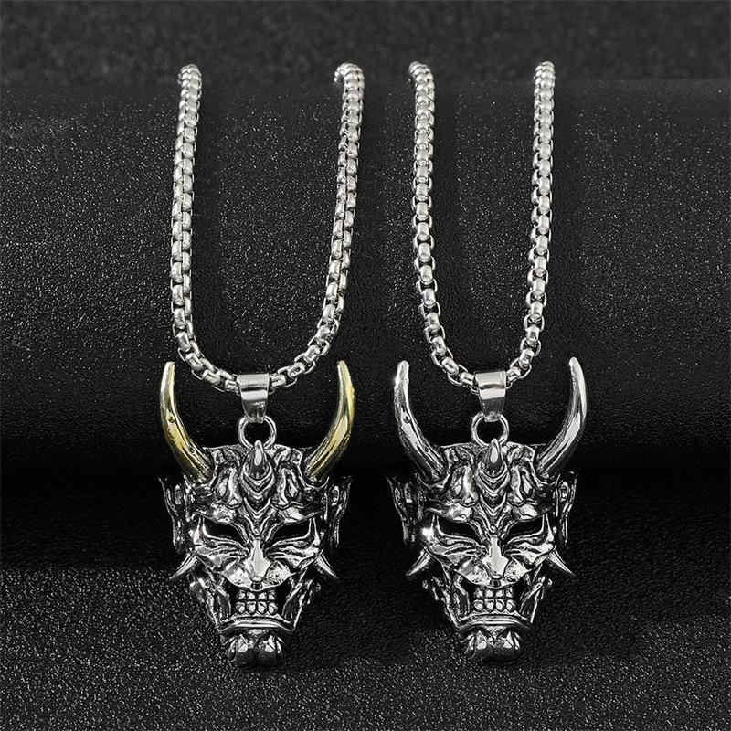 Prajna ghost retro Halloween mask jewelry necklace pendant