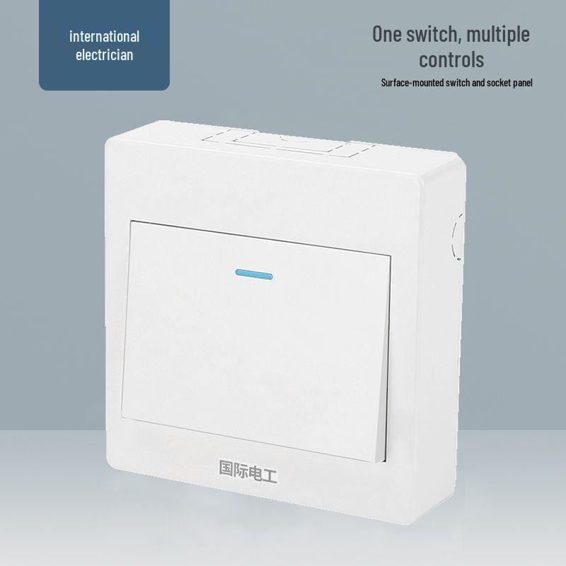 Ultra-Thin One-Way Multi-Control Electrical Surface Switch & Socket Panel with Box