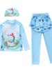 Boys' Quick-Dry Cartoon One-Piece Swimsuit with Long Sleeves and Sun Protection