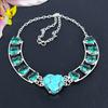 Tibetan Turquoise, Tourmaline 925 Sterling Silver Jewelry Necklace 18" KG-1855