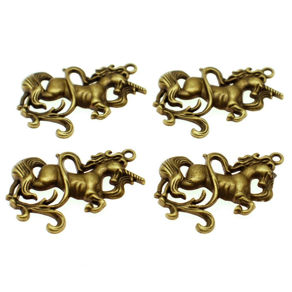 Vintage Unicorn Head Charms Alloy Pendants For Jewelry Making Handmade Craft Supplies