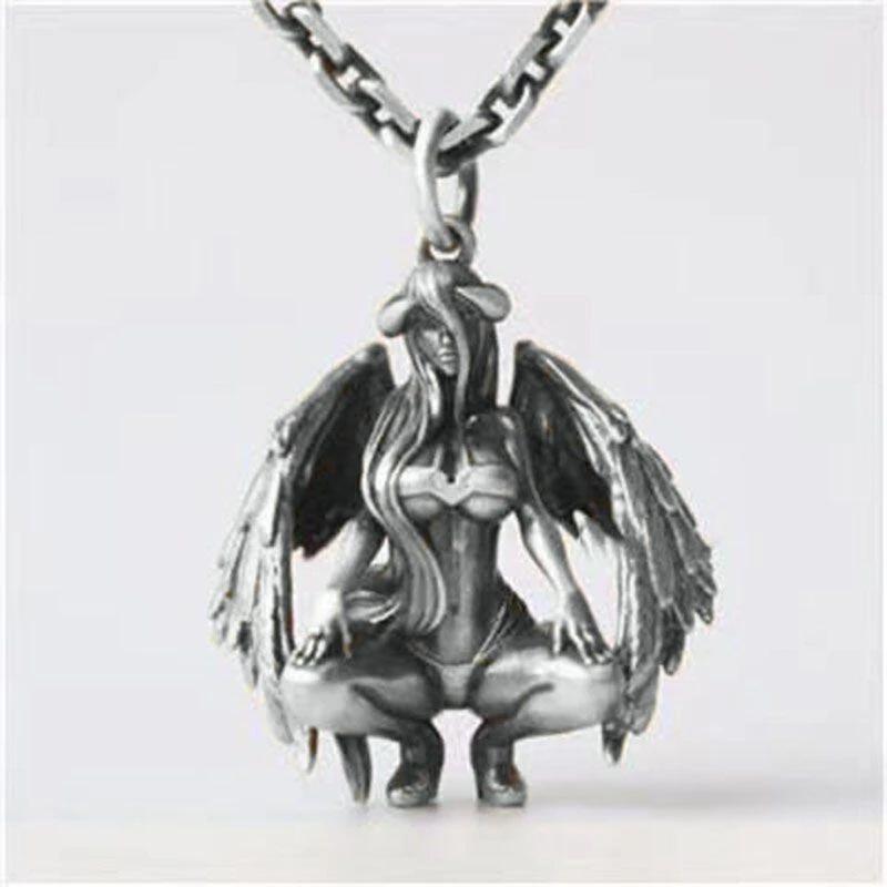 Ka Yi Trendy Angel & Devil Necklace Pendant for Men and Women - Fashionable Sweater Chain