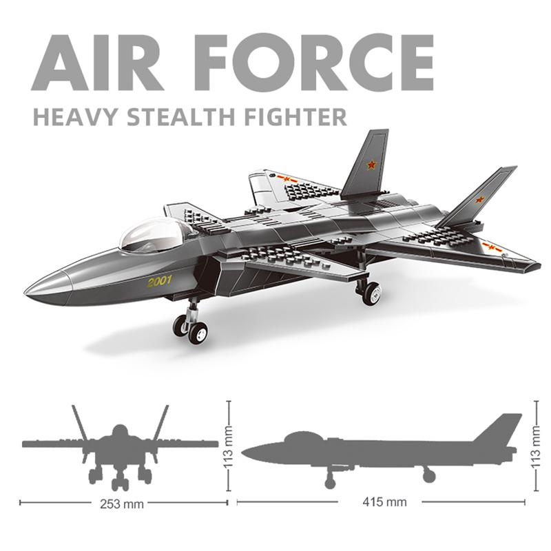 Large F15 J-20 Military Combat Aircraft Building Blocks Assembled Toys Boys Benefit Intelligence Children Gifts P-51 Fighter