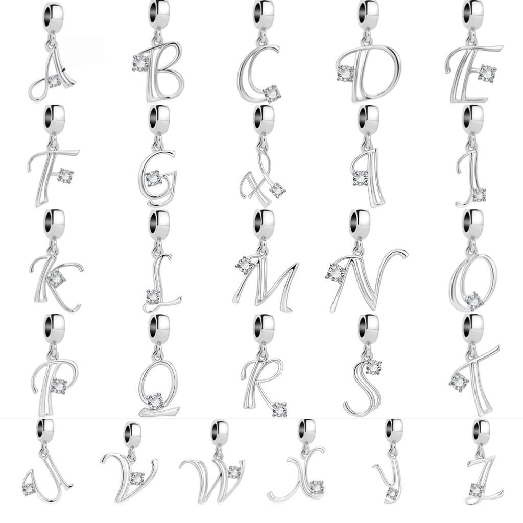 Copper Twenty-Six Letters Retro Fashion Copper Pendant Fit Bracelet Charm Beads Necklace Diy Female Jewelry