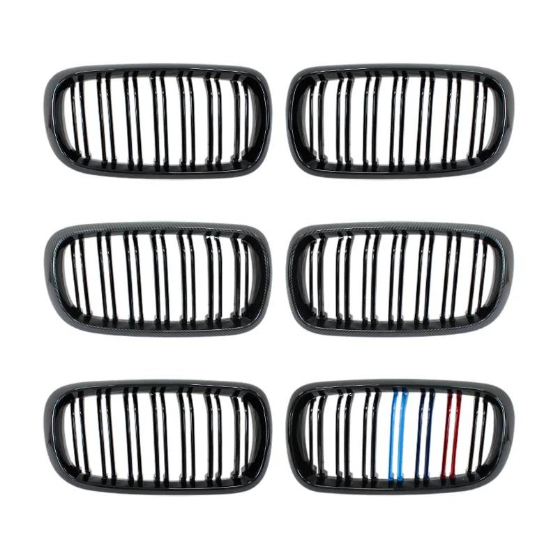 Gloss Black Carbon Style Front Kidney Double Slat Grill GrilleFor BMW X5 F15 X6 F16 X5M F85 X6M F86 Car Accessories