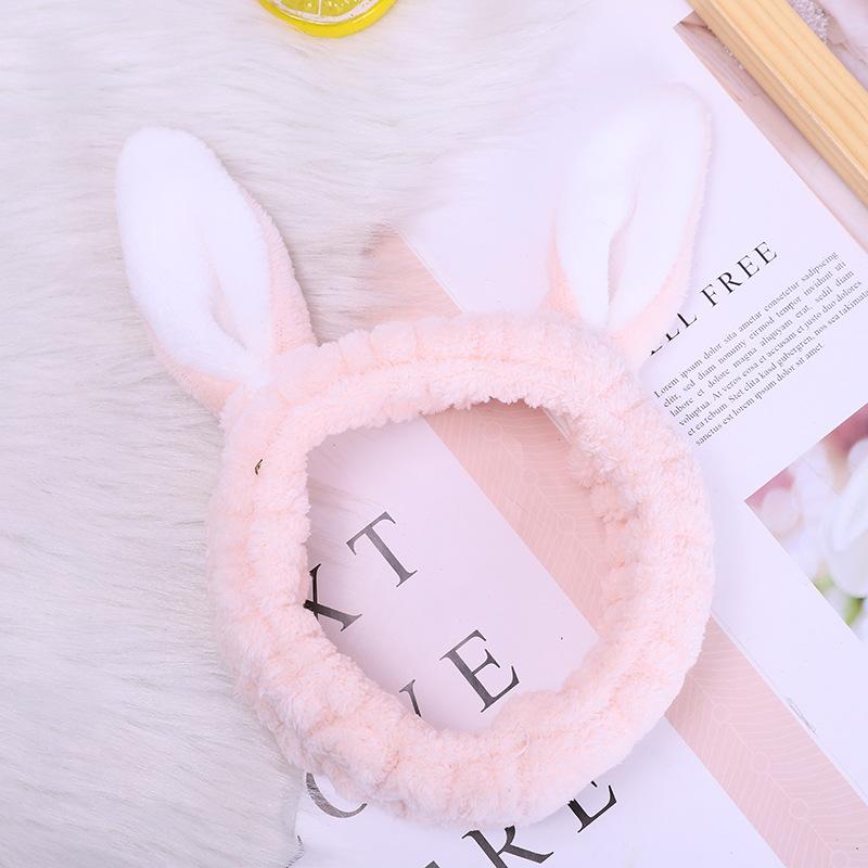 Süßer Hasenohr-Haarreif Elastische Haarspangen Stirnband Make-up-Werkzeuge Waschzubehör