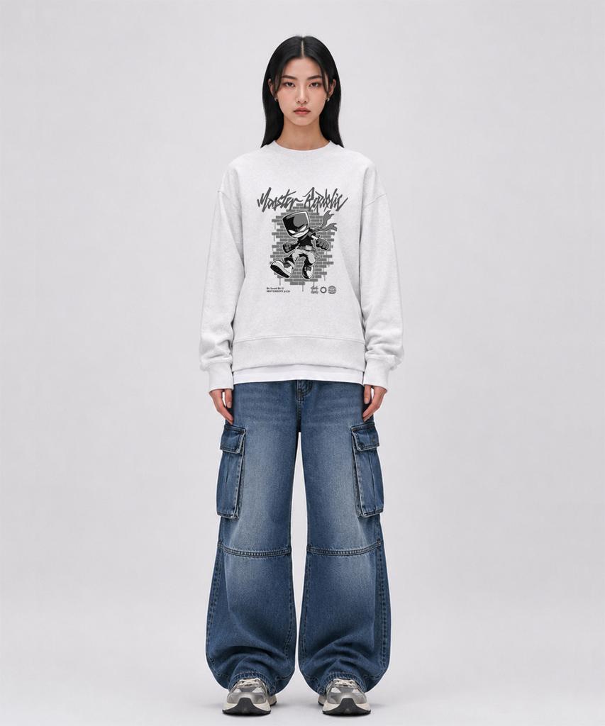 MONSTER REPUBLIC Ruckus Gray Sweatshirt Melange Gray_3176