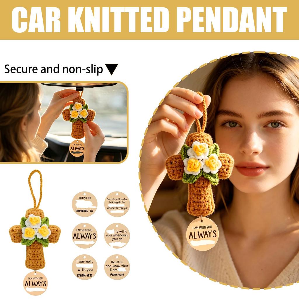 Crochet Car Hanging Ornament Pendant for Rearview Mirror Decoration