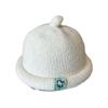 Cute Rabbit Sticker Crimped Wool Hat Lady Cute Sweet Little Pull Top Hat Autumn And Winter Outdoor Warm Knitted Hat