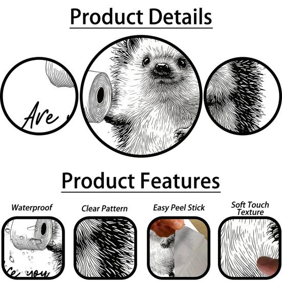 Are You Pooping Toilet Lid Stickers Funny Animals Toilet Seat Tank Lid Cover Decals Removable PVC Wall Sticker for Bathroom Washroom