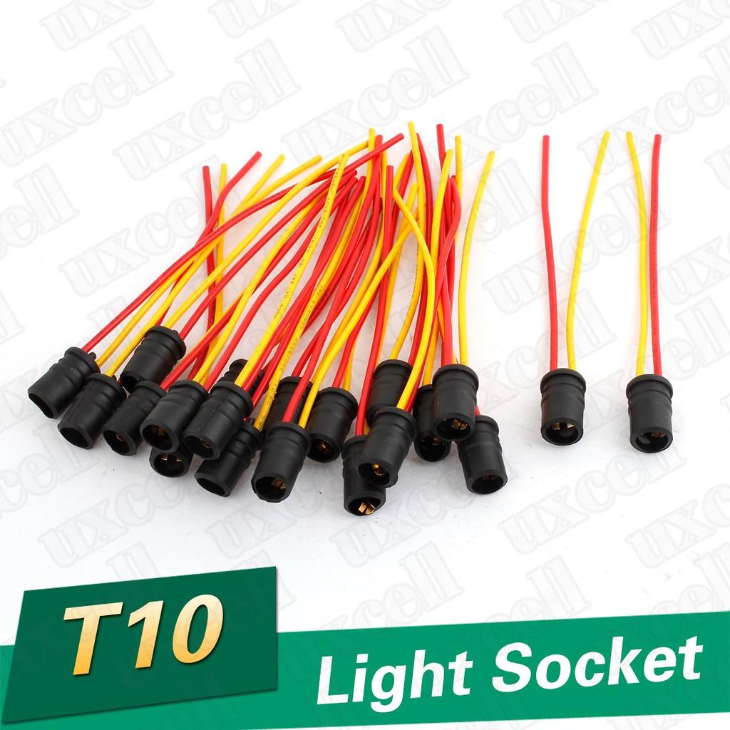 uxcell T10 Light Socket Lamp Bulb Holder Wire Bundle Connector