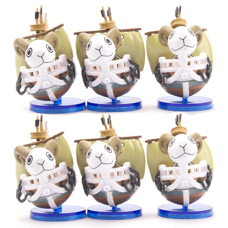 

6Pcs Anime One Piece Pirate Boat Going Merry Thousand Sunny Grand Pirate Ship Doll Car Decoration Collectible Model Toys Gifts No box