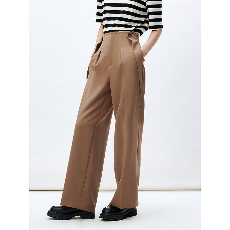 PEACEBIRD Women's Pleated Wide-Leg Casual Pants