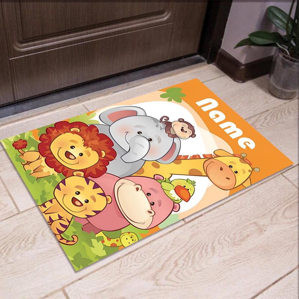 Custom Name Animals Printed Carpet,Rug for Office Chair Living Room Bedroom Kitchen Room Decor Gifts.