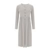 Damen Freizeitkleid Langarm Locker Einfarbig