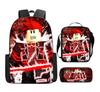 New Roblox Student School Bag Roblox Digital Printing Backpack Three-piece Set Lunch Bag Pencil Case
