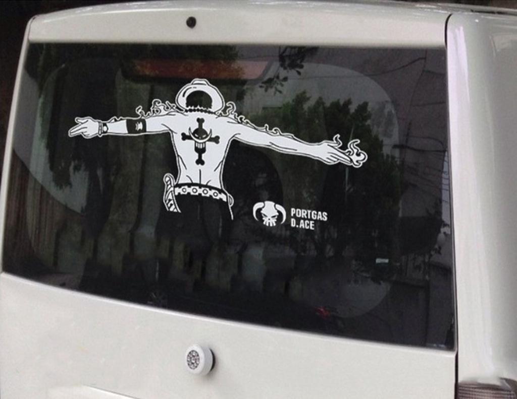 Premium Quality One Piece Portgas D Ace Car Body Sticker Reflective Design For Classic Appeal