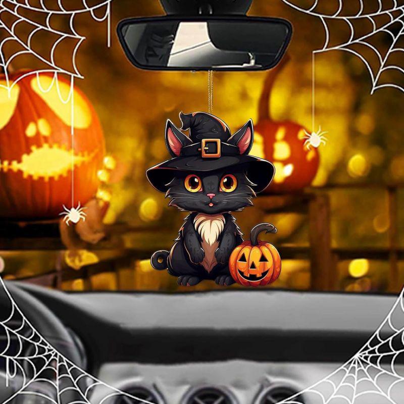 Cartoon Acrylic Colorful Cat Ornament For Holiday Tree And Auto Fun Decoration