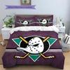 Anaheim Ducks Muster Bettwäsche Steppdecken-Set Heimdekoration Geschenk (1 Bettbezug + 2 Kissenbezüge (ohne Füllung))
