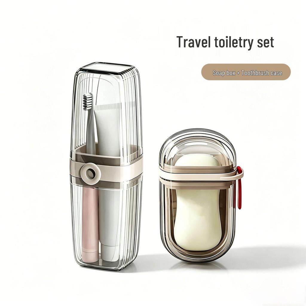 Portable Travel Wash Cup Set with Sealed Toothbrush Holder