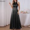 ZANZEA Women Casual Off Shoulder Elegant Sleeveless Long Dress