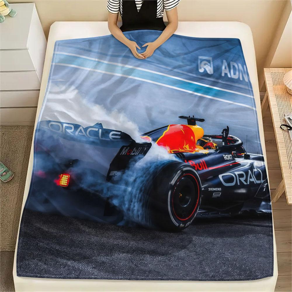 Racing car Printed Flannel Blanket, soft throw for bedroom sofa, washable, Christmas present, great gift.