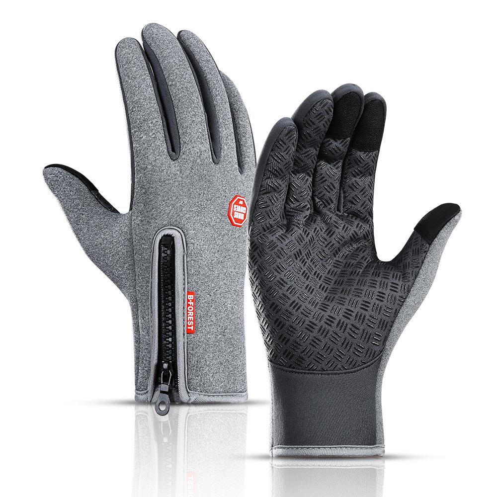 Winter Mens Gloves Warm Touchscreen Sport Fishing Splash-proof Skiing Army Biking Snowboard Nonslip Zipper Women Gloves