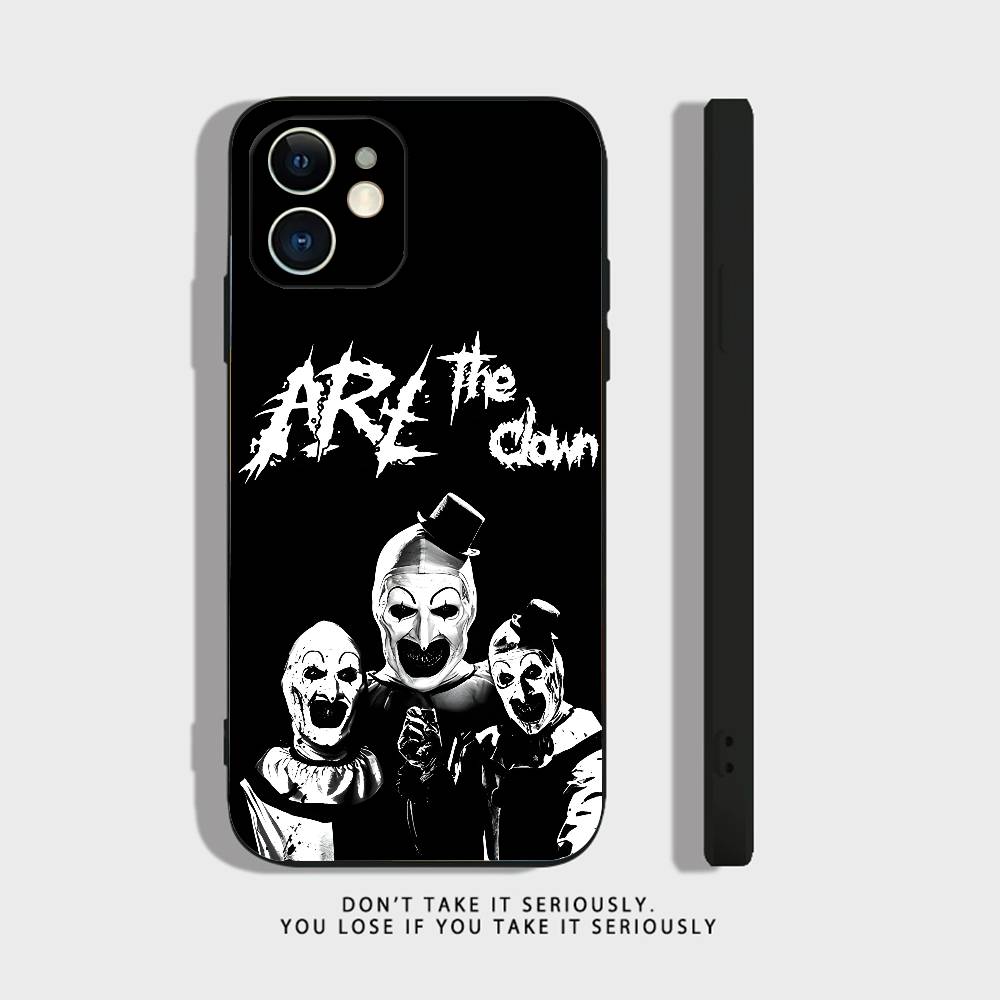 Art the Clown horror T-Terrifier Custodia per Telefono Per iPhone 17,16,15,14,13,12,11,XR,Pro,XS,Max,XR,Plus,Mini Silicone Nero Antiurto