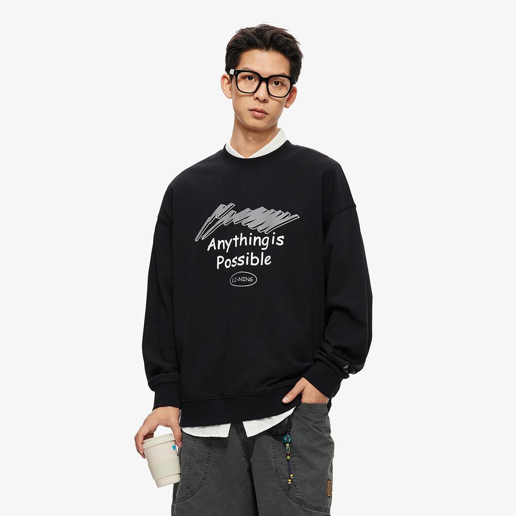 Li Ning Sports Life Collection Sweatshirt Men's Black AWDUC95-1