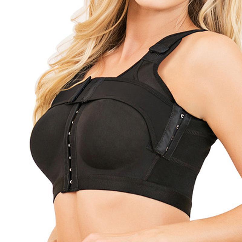 Thin Cup Wireless Front Closure Shaping Bra for Women Elastic Side Gathered Adjustable Double Cutout Back Intimates