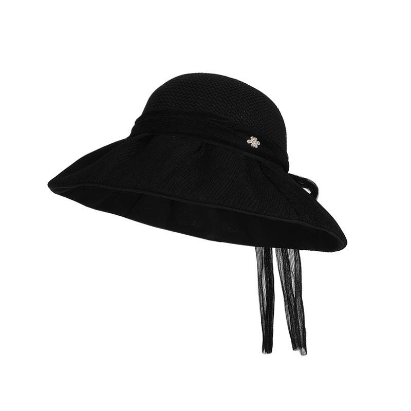 Summer Wide Brim Sun Hat For Women With Breathable Polyester Material And Adjustable Fit