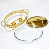 Food Warmer Buffet Luxury Golden Oval Hotel Wedding Chafing Dish Stainless Steel Glass Serving Dish Hot Pot Small Chafing Dish
