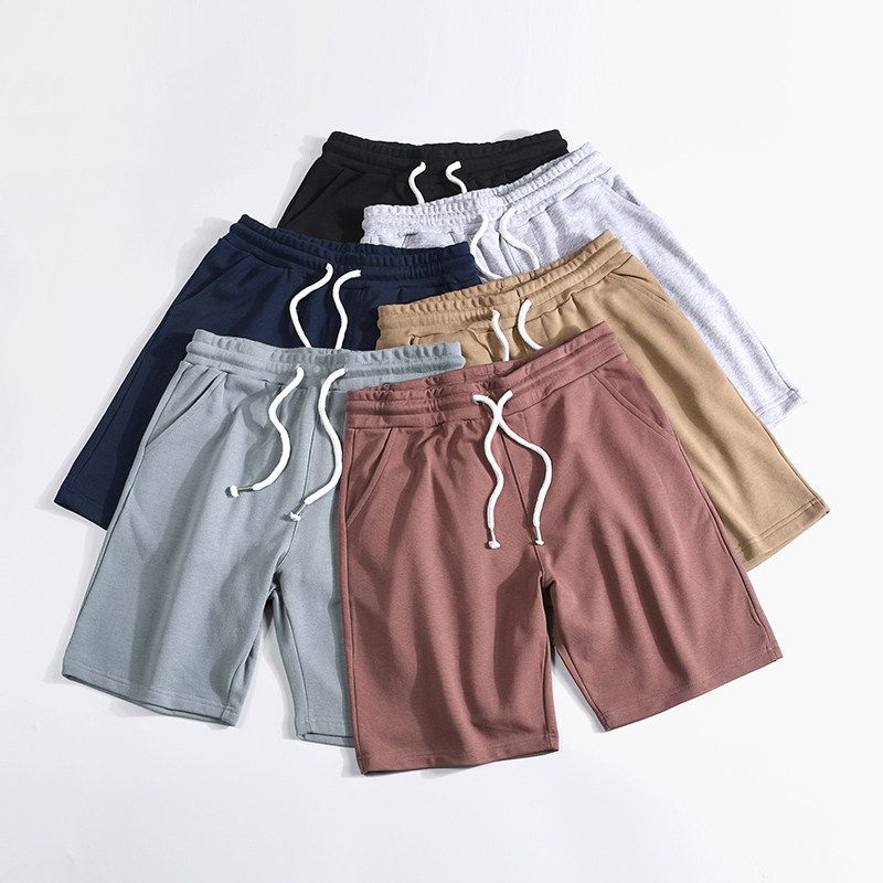 Export Balance Cargo with Logo Cut off Men Fashion Brands Casual Shorts Summer Sports Loose Half Length Middle Pants Terry Cotton Beach Pants