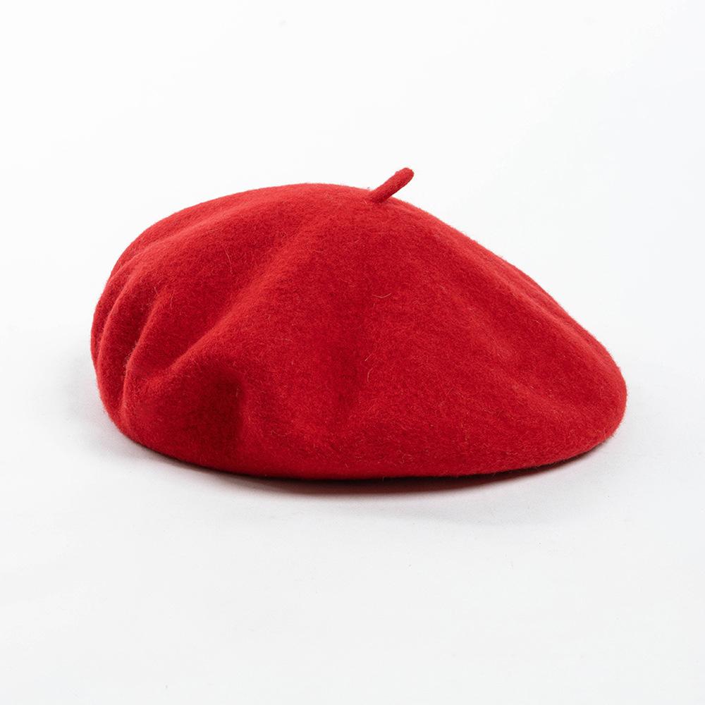 Autumn And Winter Fashion Large Head Circumference Solid Beret Simple And Versatile Women'S Warm Artist Hat