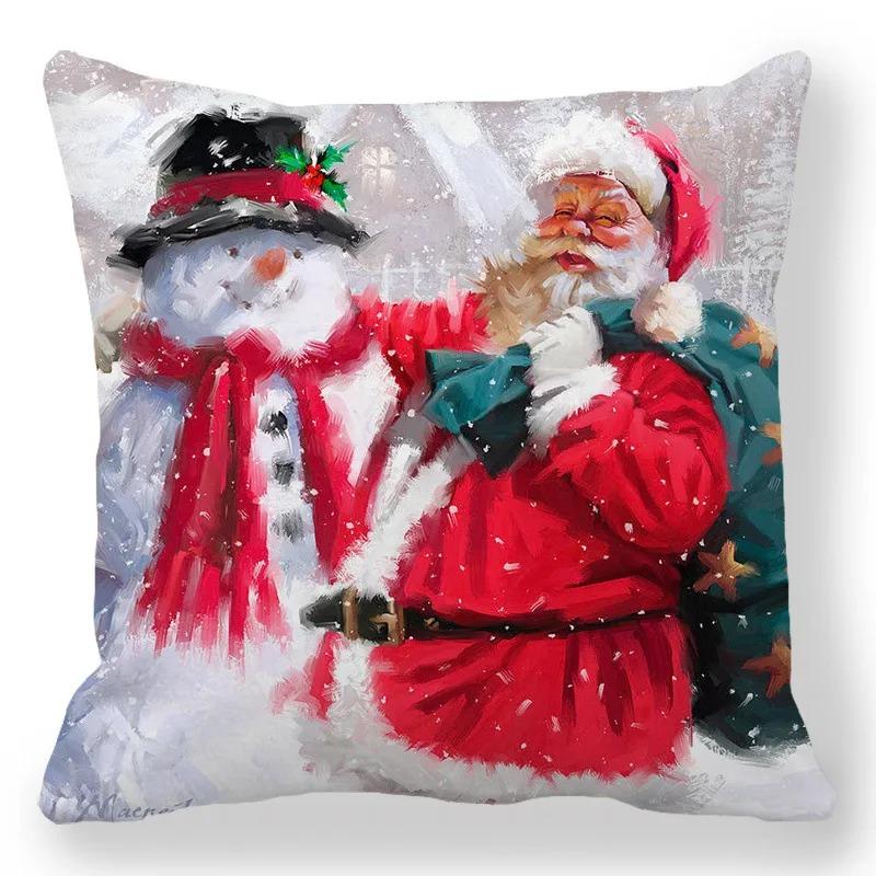 Christmas Themed Pillowcases Car Accessories Office Santa Claus Living Room Sofa Home Pillowcases