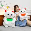 Bib Lucky Cat Plush Toy Cat Doll Throw Pillow