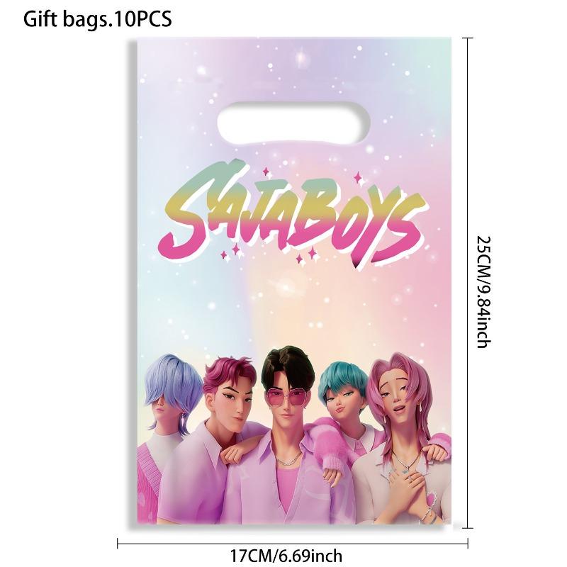 K Pop Łowca Demonów Torby na Prezenty Kpop Łowca Demonów Dekoracje Urodzinowe Huntrix Akcesoria Imprezowe Pudełka na Prezenty Imprezowe