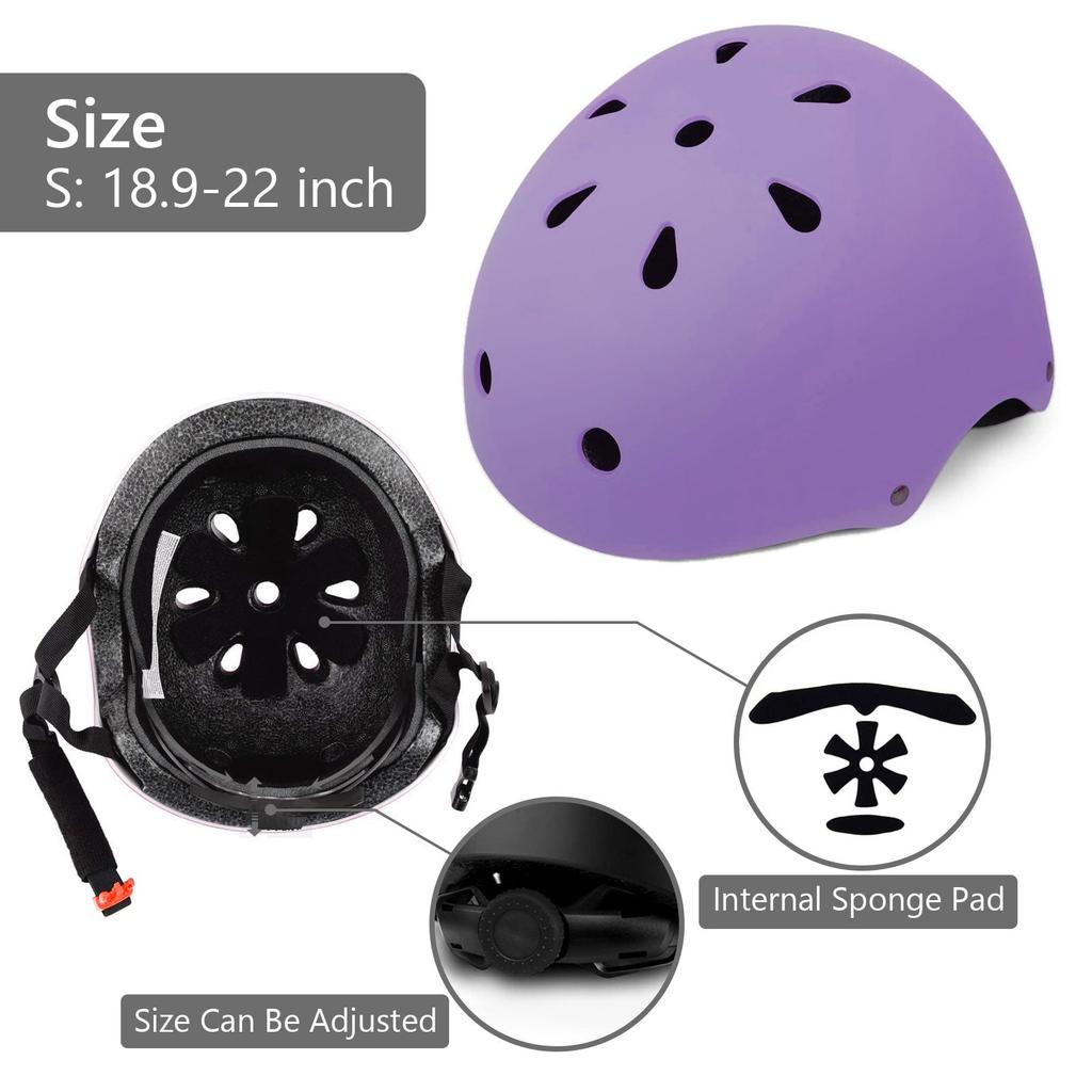 Kids Bike Helmet Toddler Ages 3-8 Years Old Boys Girls Children Adjustable Bicycle Helmet Purple