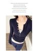 Women's Slim Fit Faux Cashmere Henley Top - Autumn/Winter Long Sleeve