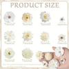20 Pcs Flower Heads, Mini Artificial Flowers, Green, Purple, Pink, Wedding Bridal Headpieces, Flowers