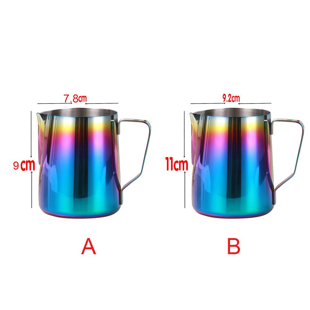20OZ Colorful Stainless Steel Frothing Pitcher Pull Flower Cup Espresso Cappuccino Art Pitcher Jug Milk Frothers Mug Coffee Tool