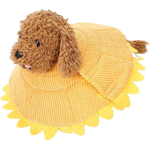 Cat Recovery Collar, Cute Sun Flower Soft Cat Cone Cones Elizabethan Collar for Dog Cat Kitten After Surgery, Wound Healing(S)